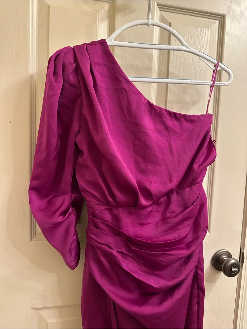 DO+BE One-Shoulder Fuchsia Cocktail Dress